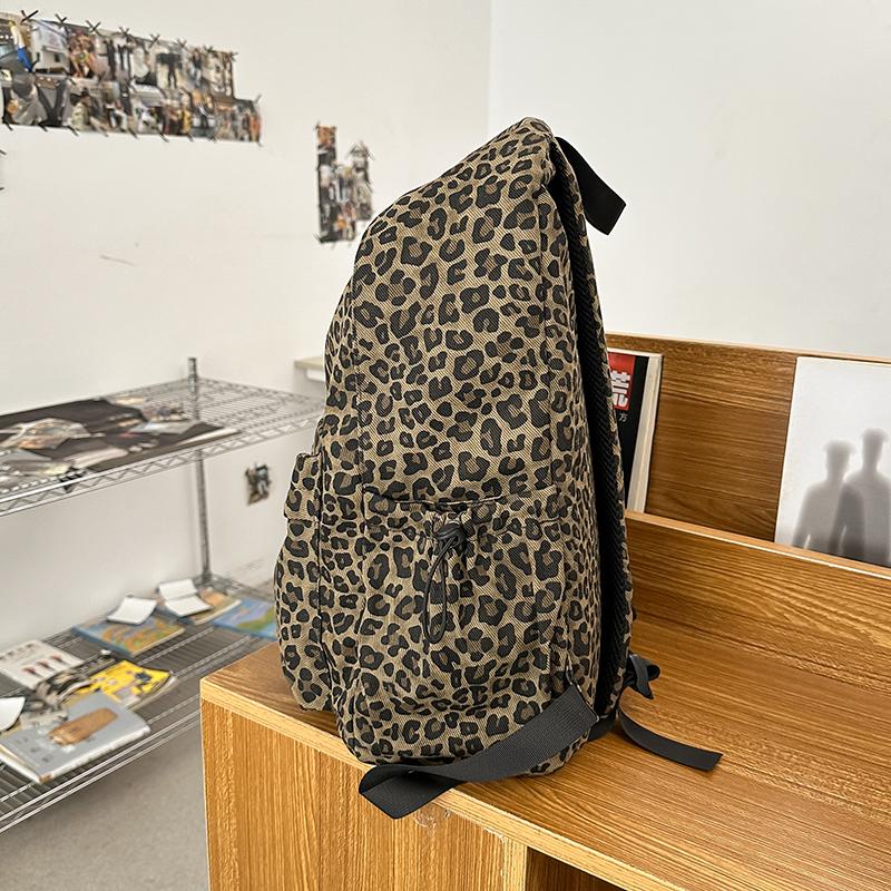 Студенческая школьная сумка, женский рюкзак с леопардовым принтом, легкий компьютерный дорожный рюкзак