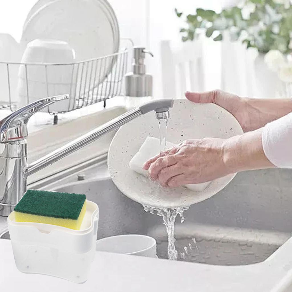 Push Soap Dispenser Plastic Labor Saving Push Down Dish Soap Dispenser for Hand Washing Kitchen Sink