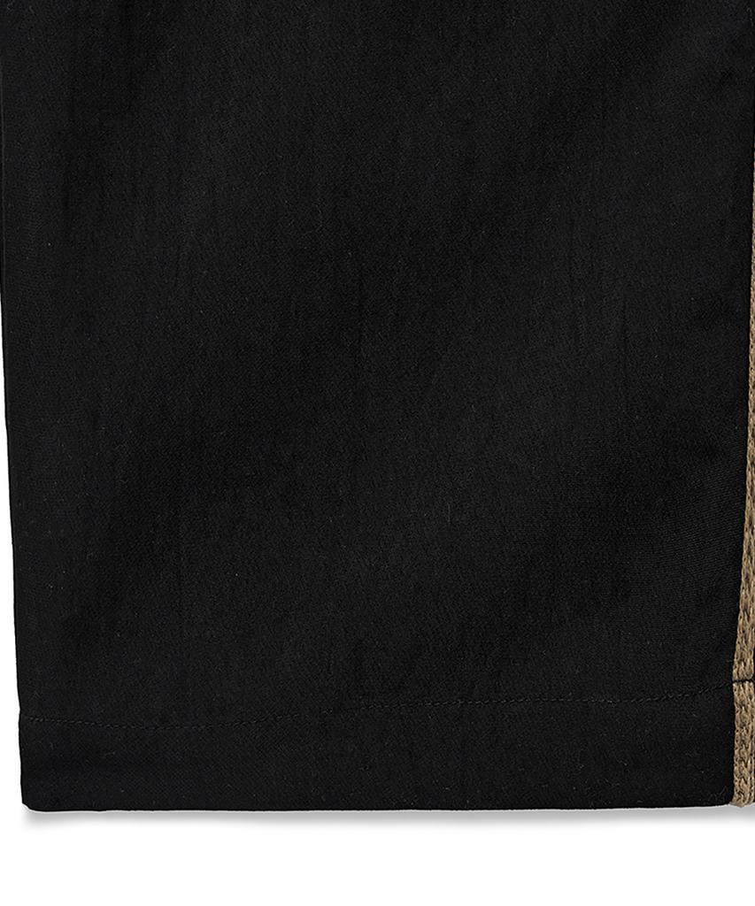 NOIRER Elastic Waist Wide Track Pants (Black)