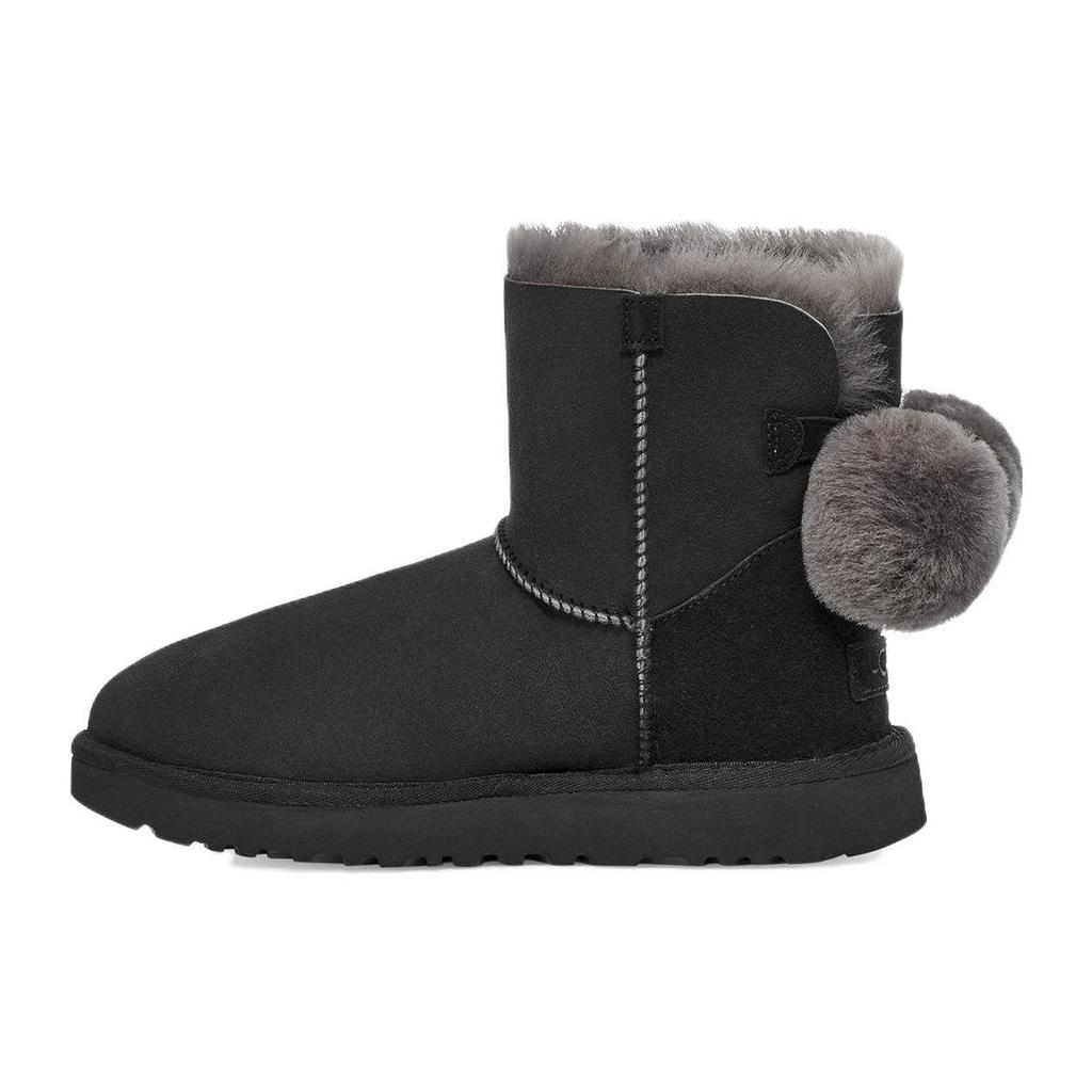 UGG Short Snow Boots With Bow Women Boots Black 1132018-BLK