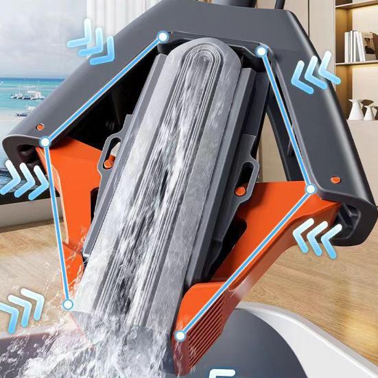 Швабра с 2 супервпитывающими губками, сменными стержнями для швабры, длинная ручка, эргономичный дизайн, маленькая самосжимающаяся швабра для чистки пола