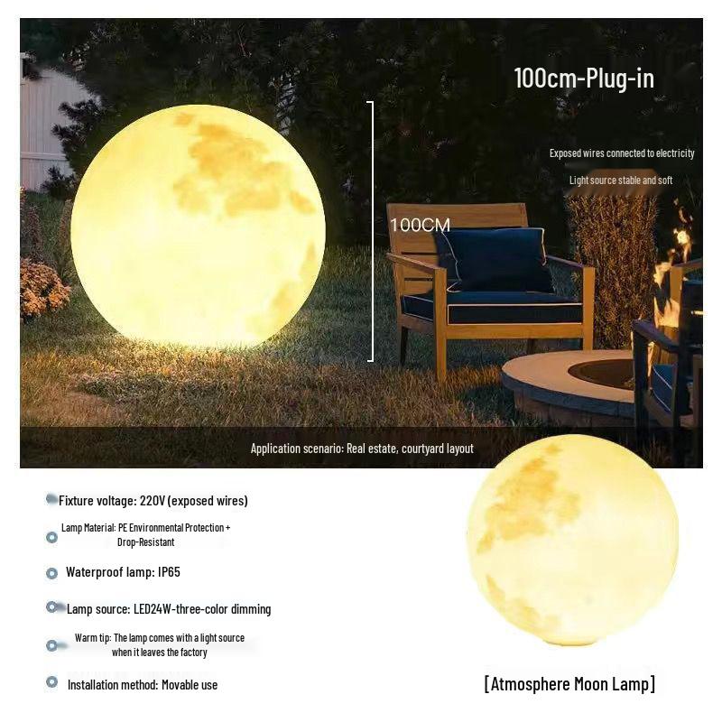 Водонепроницаемый лунный светильник на солнечной батарее для украшения сада, газона и двора