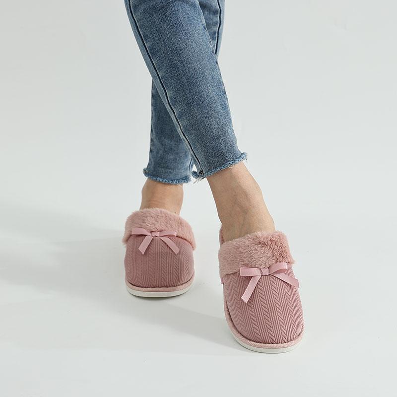 Comwarm Winter Warm Plush House Slippers For Women New Soft Comfortable Indoor Cotton Slide Female Casual Fur Fuzzy Flat Slipper