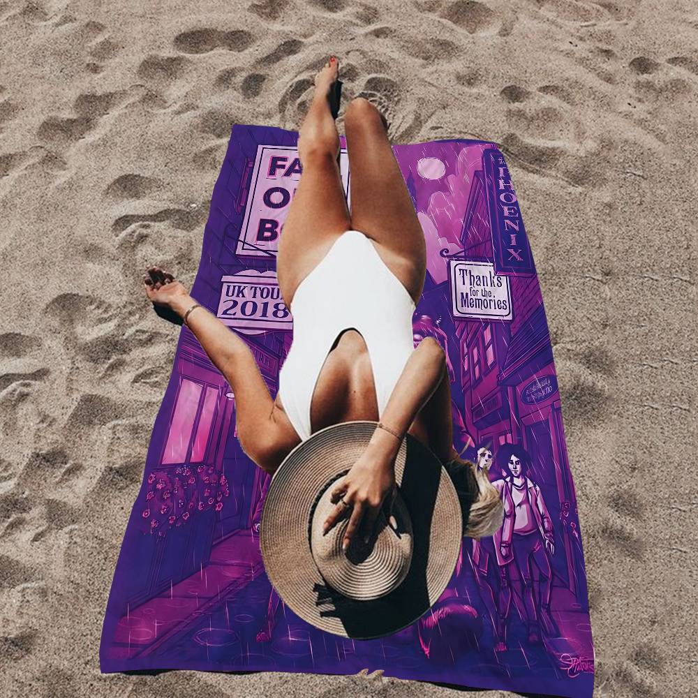 Fall Out Boy Band Microfiber Printed Beach Towel Mountain Climbing Yoga Beach Swimming Running Absorbent Soft Towel