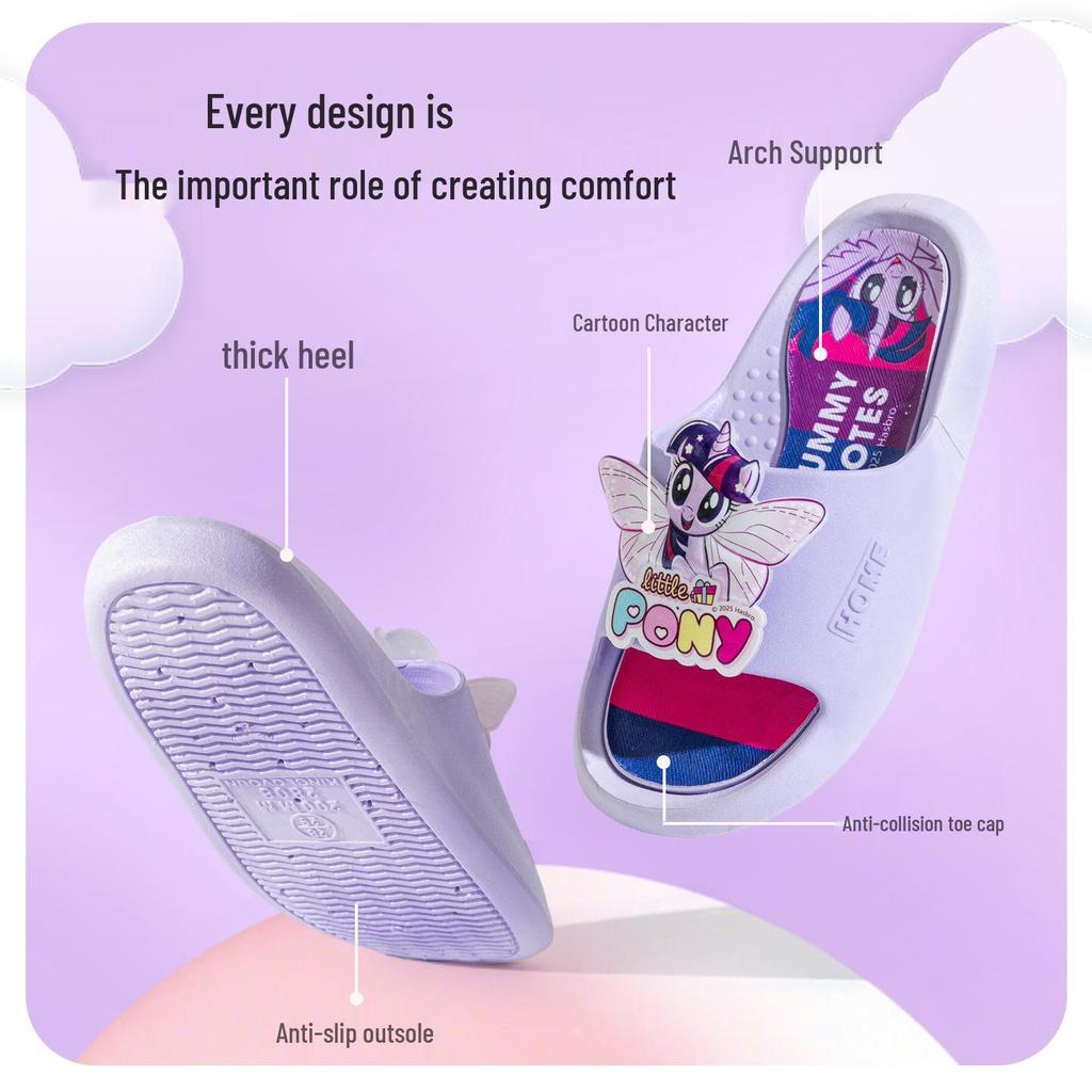 Нескользящие летние тапочки My Little Pony для девочек - Мультяшные шлепанцы для дома
