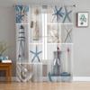 Marine Elements Lighthouse Vessel Sheer Curtains for Living Room Modern Voile Curtain Bedroom Tulle Curtains Window Drapes Decor