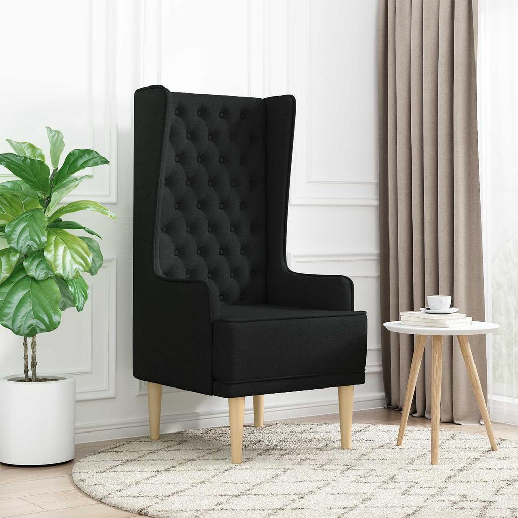 High Back Chair Black Fabric