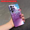 2DFlat Samsung Phone Case Glitter Cat Face Dreamy Phone Case Applicable To Galaxy S22 S23 S24 S25ULTRA S26 A12 A13 A14 A15 A16