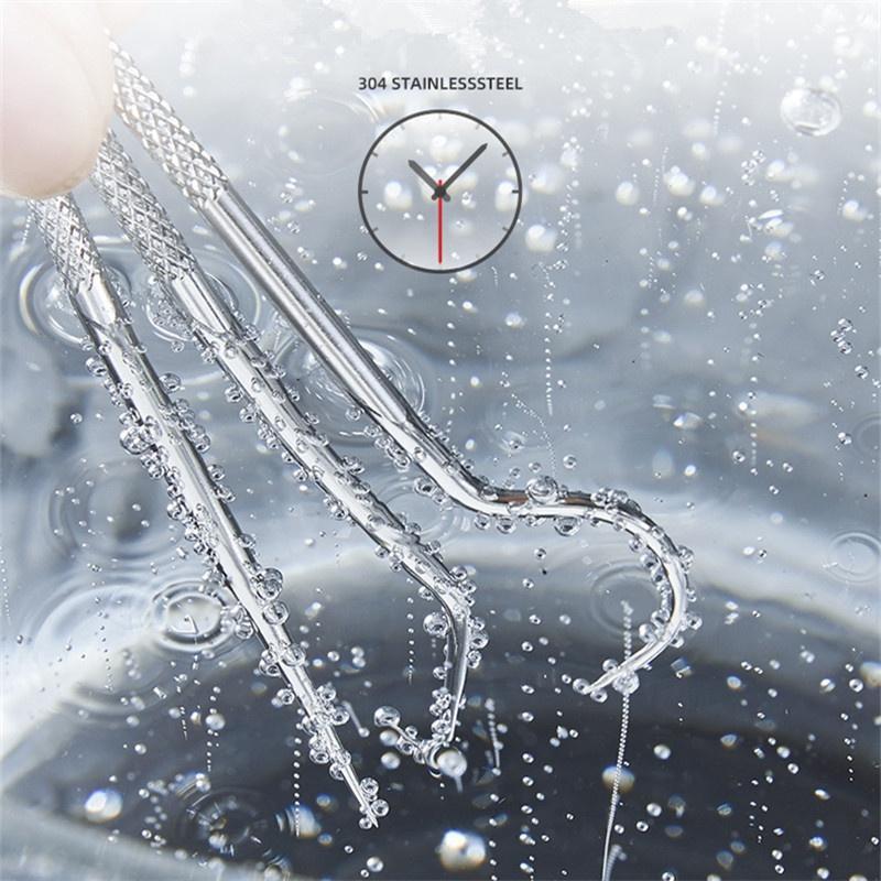 3 шт./компл. зубочистка из нержавеющей стали для ухода за полостью рта, инструмент для чистки зубной нитью, портативный набор зубочисток