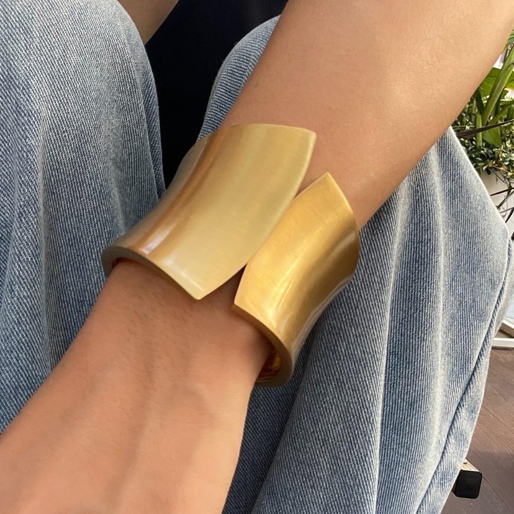 Extra Wide Metal Bangle Open Cuff Statement Wrist Cuff Bold Style Open Bangle  Daily Outfit