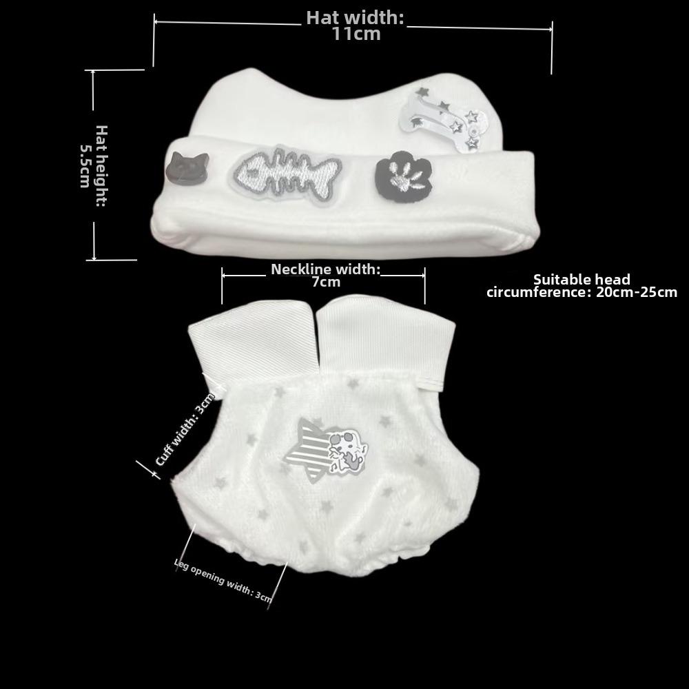 Black And White Kitten Costume Outfit 10/20cm Cat Style Doll Costume For Doll Replacement