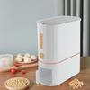 10KG Large Rice Dispenser with Measuring Cup, White Dry Food Storage Container for Kitchen, Pantry Organization, Flour, Cereal
