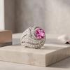 WUIHA 925 Sterling Silver Cushion Cut Lab Sapphire High Carbon Diamonds Gemstone Wedding Engagement Cocktail Ring Fine Jewelry