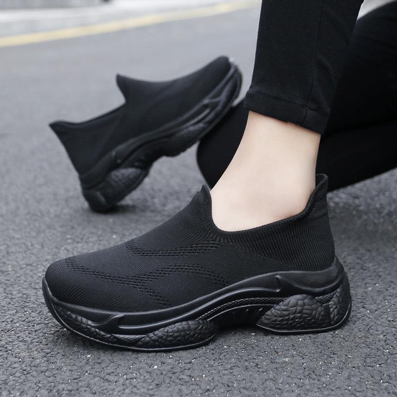 Женская новая повседневная спортивная обувь легкая модная ленивая сетчатая дышащая обувь большого размера для мамы для ходьбы вулканизированная обувь на плоской подошве