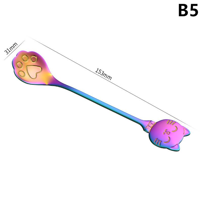 Кофейная ложка из нержавеющей стали, креативная ложка в виде кошачьей лапки, десертная чайная ложка для мороженого, торта, столовая посуда, кухонные аксессуары