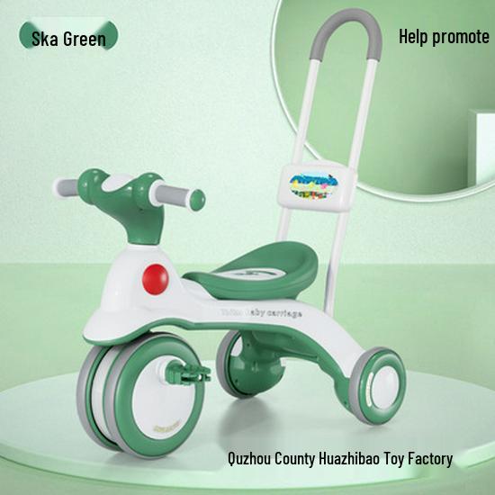 Lightweight Children's Tricycle with Music, Push Handle, and Pedals
