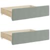 Daybed with Pull Out Function and Drawers Light Grey 90 x 200 cm Velvet