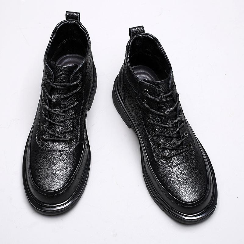 Осень Зима Мужские Базовые Ботинки Высокие Кроссовки Уличные Натуральная Кожа Боты Боевые Пустынные Ботинки Досуг Ходьба Ботильоны