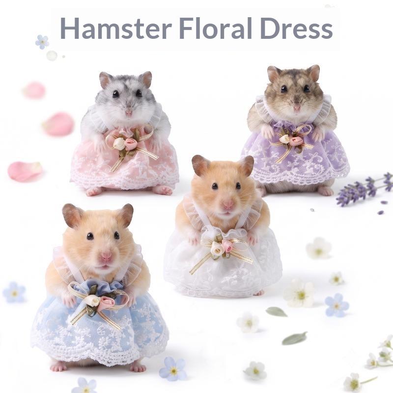 Mini Hamster Lace Flower Dress Sweet Princess Style Pet Clothes 1Pcs for Dwarf Hamster Golden Bear Small Pet Supplies