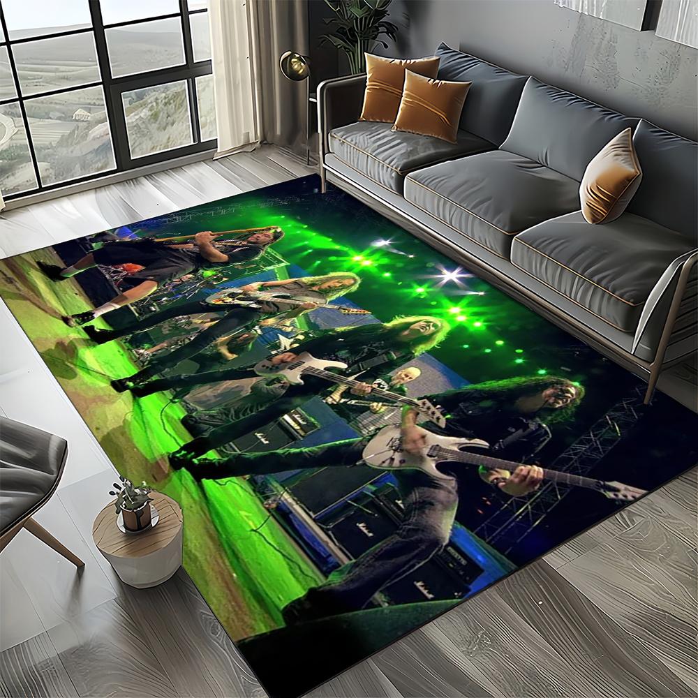 3D Retro Band Slayer Heavy Metal Rcck Sign Carpet Rug for Living Room Bedroom Home Sofa Decoration,Kid Play Non-slip Floor Mat