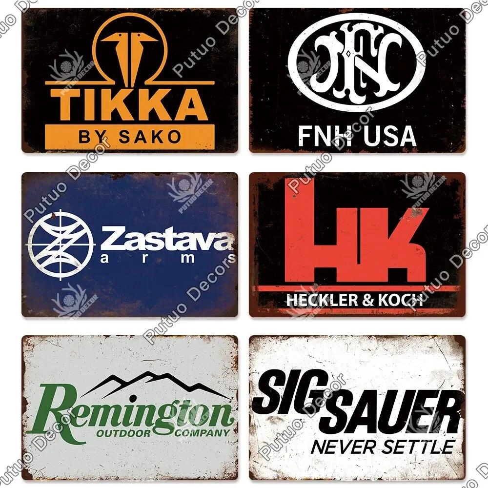 Putuo Decor Brand Poster Vintage Metal Tin Sign Plaque Plate for Garage Man Cave Gun Club Wall Decor Pistola Co2 Arma Metal