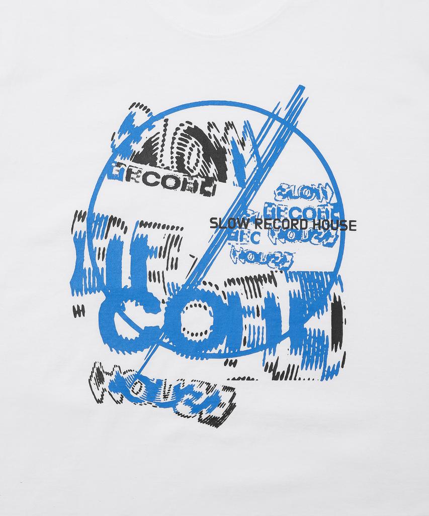 SLOW RECORD HOUSE Футболка с надписью Fast Record_Белый