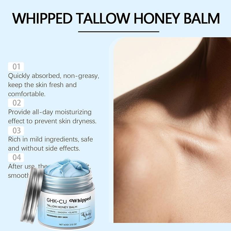 GHK-CU Whipped Tallow Honey Balm – 2% Copper Peptide + 5% Niacinamide, For Face & Neck