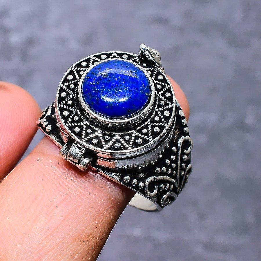 Lapis Lazuli Handmade 925 Sterling Silver Jewelry Ring Size 11 N6o30