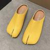 Новинка, туфли с раздельным носком, женские тапочки, кожаные шлепанцы с круглым носком, удобные мюли, женские сандалии-башмаки, шлепанцы