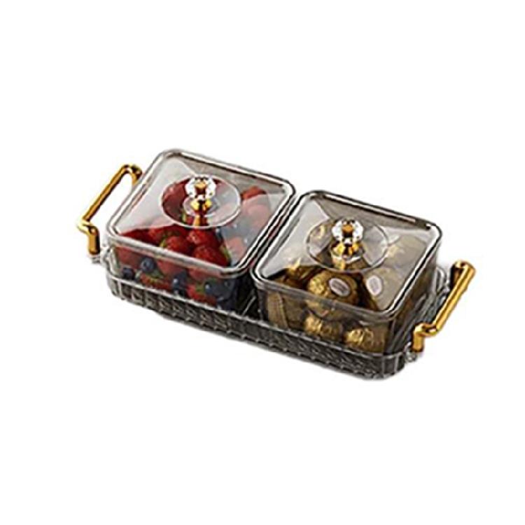 Nonslip Divided Snacks Fruit Tray With Lid Snacks Fruit Tray Removable Snacks Platter Candy Storage Box Easy to Use