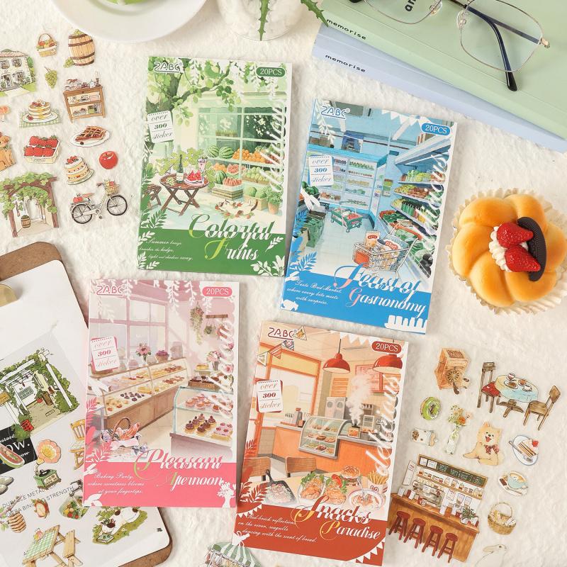 20 шт. Вкусные выпечка Закуски Тема Наклейки Книга Десерт Хлеб Журнал DIY Декор Принадлежности