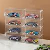 Siawadeky Tomica Set of 8 Holds 16 Scale Collection Case for Miniature and Display Case, 2, Compartments, Transparent, Dustproof, Waterproof, 1/64