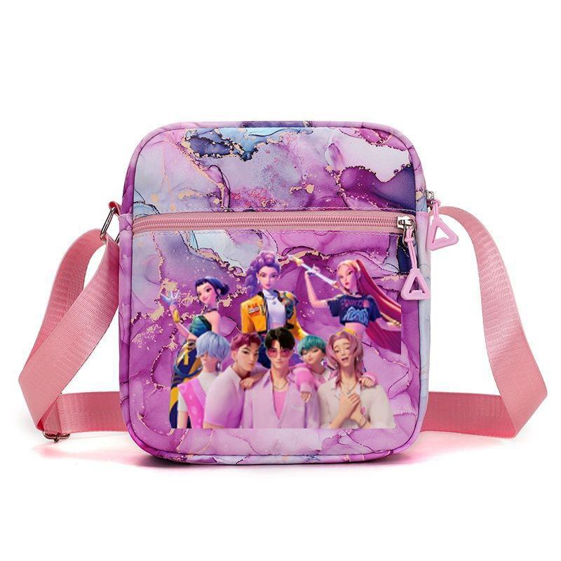 New Korean Kpop Demon Hunter Girl Group Surrounding Printed Shoulder Bag Messenger Bag Student Bag Cute Large Capacity