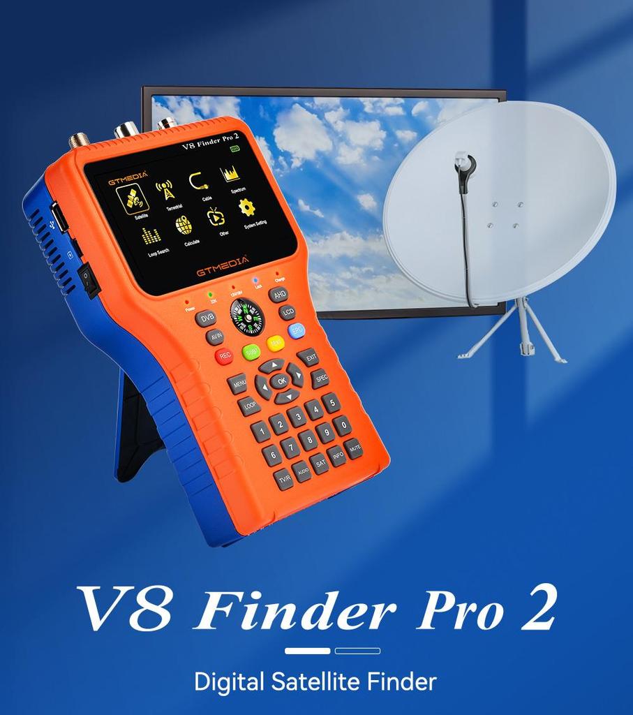 Gtmedia V8 Finder PRO 2 Satellite Finder Цифровой детектор спутникового сигнала ATSC-C — оранжевый, вилка европейского стандарта