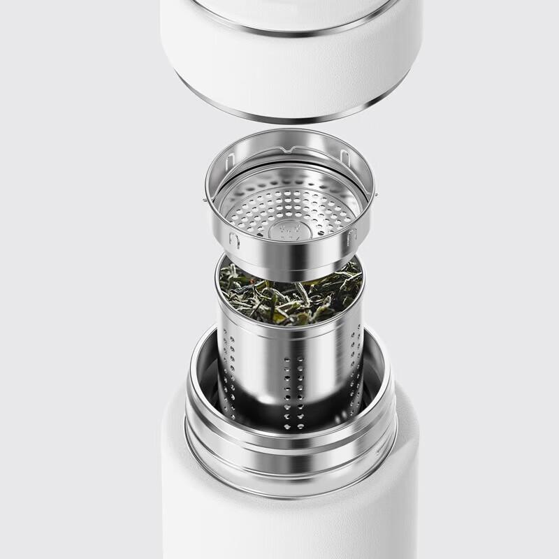 ZaoWuJi L33-480 Термокружка из нержавеющей стали с коричневым кожаным чехлом
