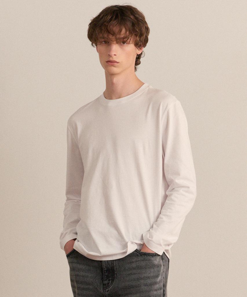 MINDBRIDGE [2Pack] High-Density Pure Cotton Daily Long Sleeve T-Shirt_2 Pack - 2 Colors