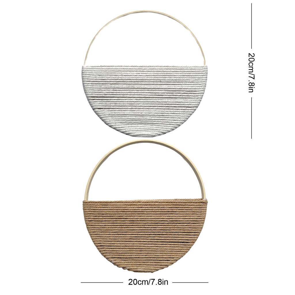 2Pcs/Set Ideal Bohemian Circular Chic Hand Woven Wall Hanging Cotton Rope Home Decor Tapestries