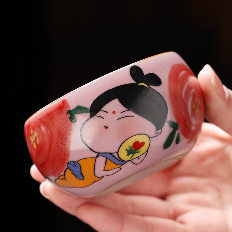 Powder Ru Kiln Portable Outdoor Travel Tea Set One Pot Two Cups Kuaike Cup Business Event Gifts