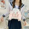 Drawstring Tie Bow Rabbit Shoulder Bag Backpack For Casual Outings Gift Cute