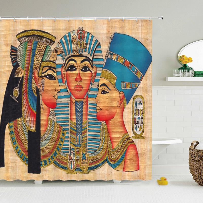 Африканская культура занавеска для душа Декор для ванной полиэстер водонепроницаемая ткань занавеска для душа Египет Фараон экран для ванной