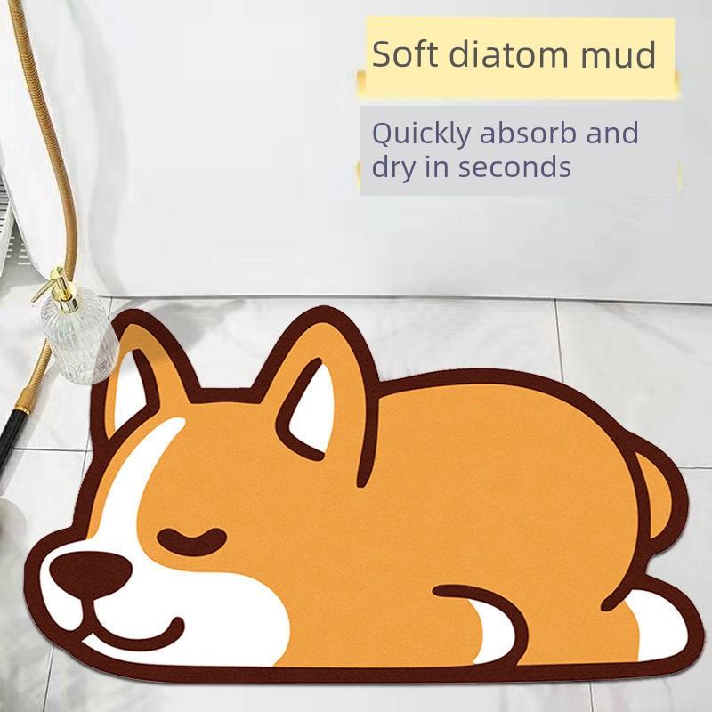 Bathroom Absorbent Soft Mat, Quick-Drying Door Mat, Non-Slip Toilet Mat, Household Carpet, Can Be Cut to Size