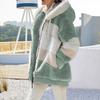 Winter Women's Fashion Hooded Warm Loose Jacket for Women Patchwork Outerwear Zipper Ladies Plus Size Sweaters