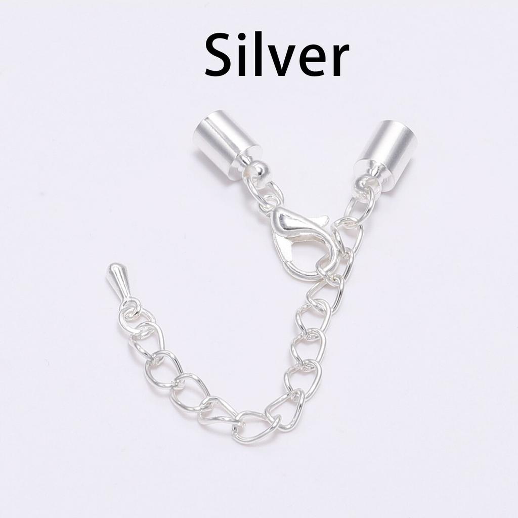 10pcs/lot Tassel Leather Cord End Tip Caps Extending Chain Lobster Clasps Connectors For DIY Necklace Jewelry Making Findings
