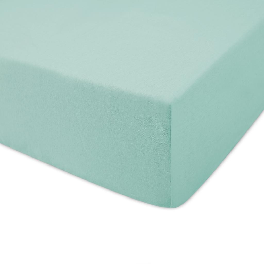 Fitted sheet 160x200 elastic JERSEY 100% COTTON light turquoise