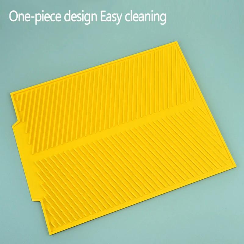 Non-slip Kitchen Silicone Drain Pad Storage Dish Cup Drying Mat Drainer Tray Anti-scald Potholder Placemat