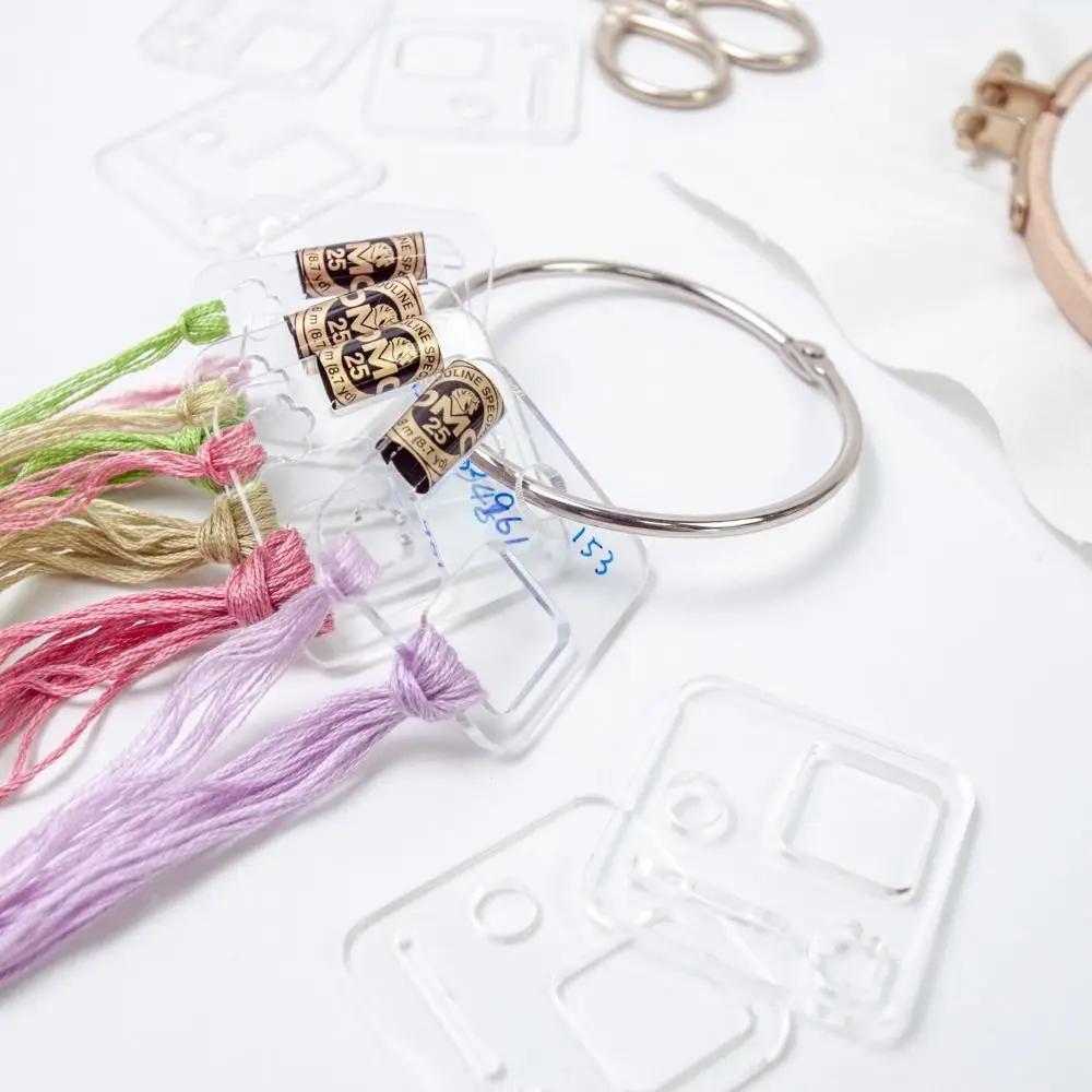 Прозрачная акриловая плата для намотки Держатель для вышивальных ниток Катушки Органайзер для мулине Держатель для хранения вышивки крестом Держатель для стежков