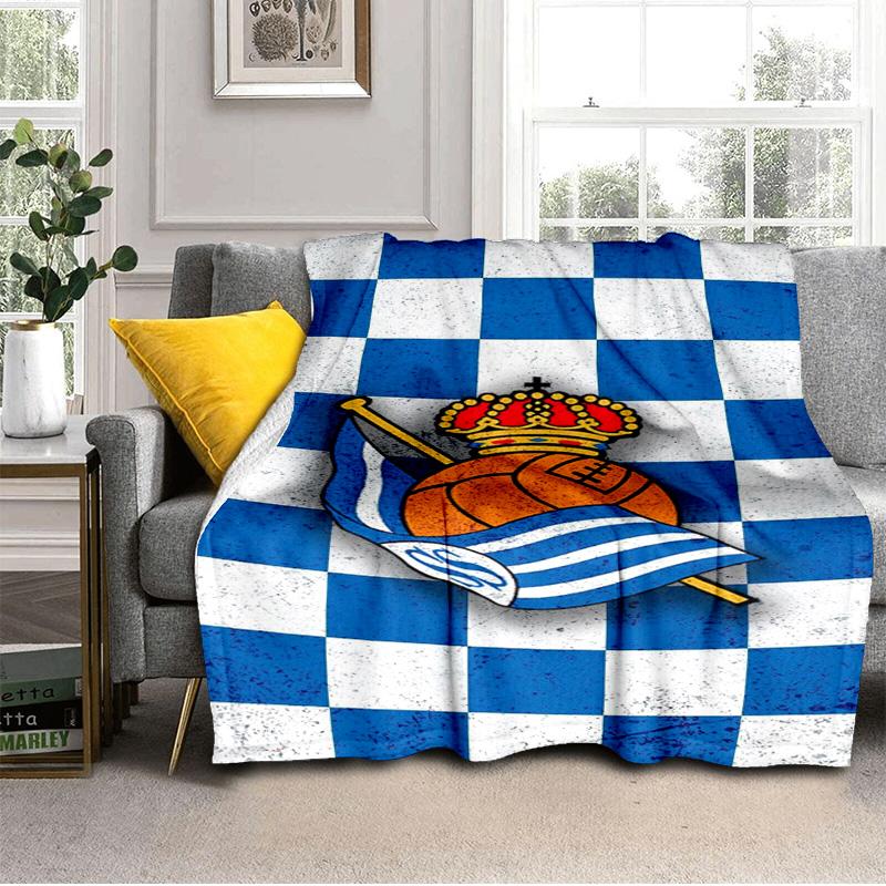 Real Sociedad Blanket Outdoor Flannel Blanket for Camping, Hiking, Garden Parties, Picnic Essentials,gift for family and friends