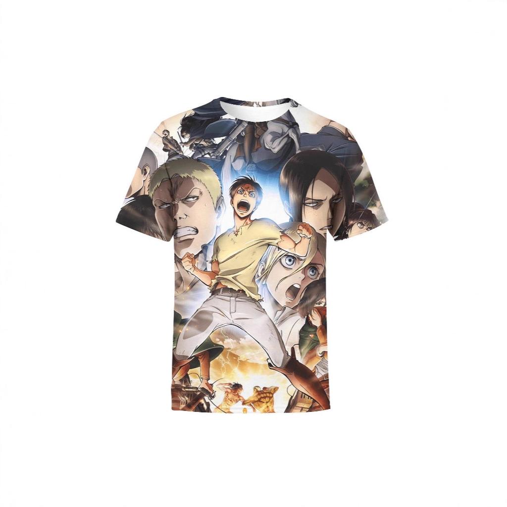 Attack on Titan 3D Printed T-Shirt, Anime Graphic Tee, Breathable Polyester Short Sleeve, Casual Streetwear Tops for Men Women
