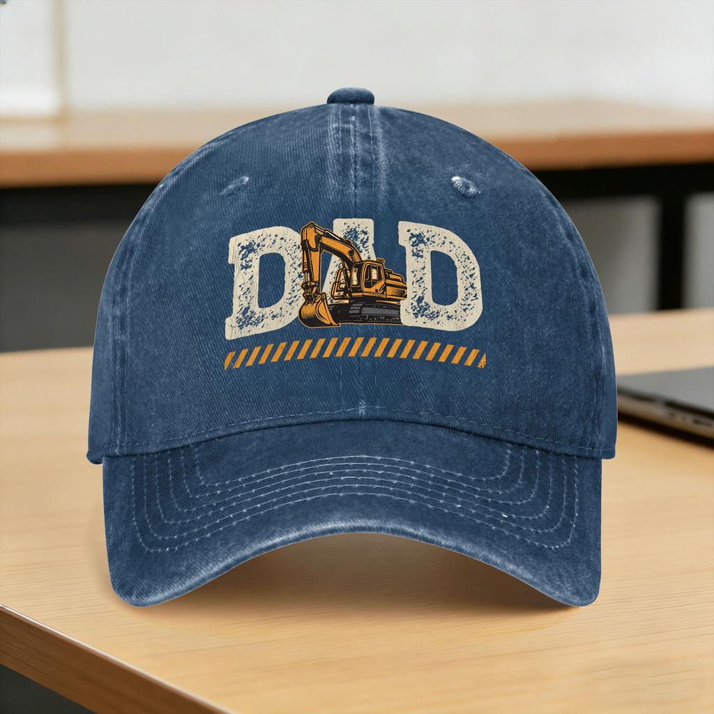 Excavator Dad Fathers Day Construction Father Birthday Casual Baseball Cap Trucker Hat High Quality Fashion Baseball Caps