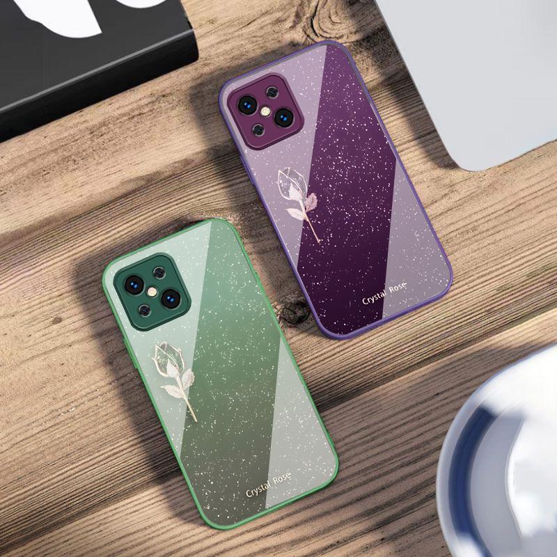 Градиентный ароматный фиолетовый для Oppo Find X5 X8 Pro X3 Lite A72 58 73 54S F11 79 Reno 6 4Z 5G Nord N200 Чехол для телефона из закаленного стекла